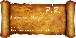 Pahocsa Róza névjegykártya