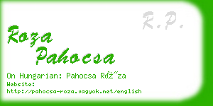 roza pahocsa business card